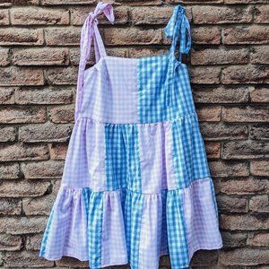 Blue and pink picnic dress